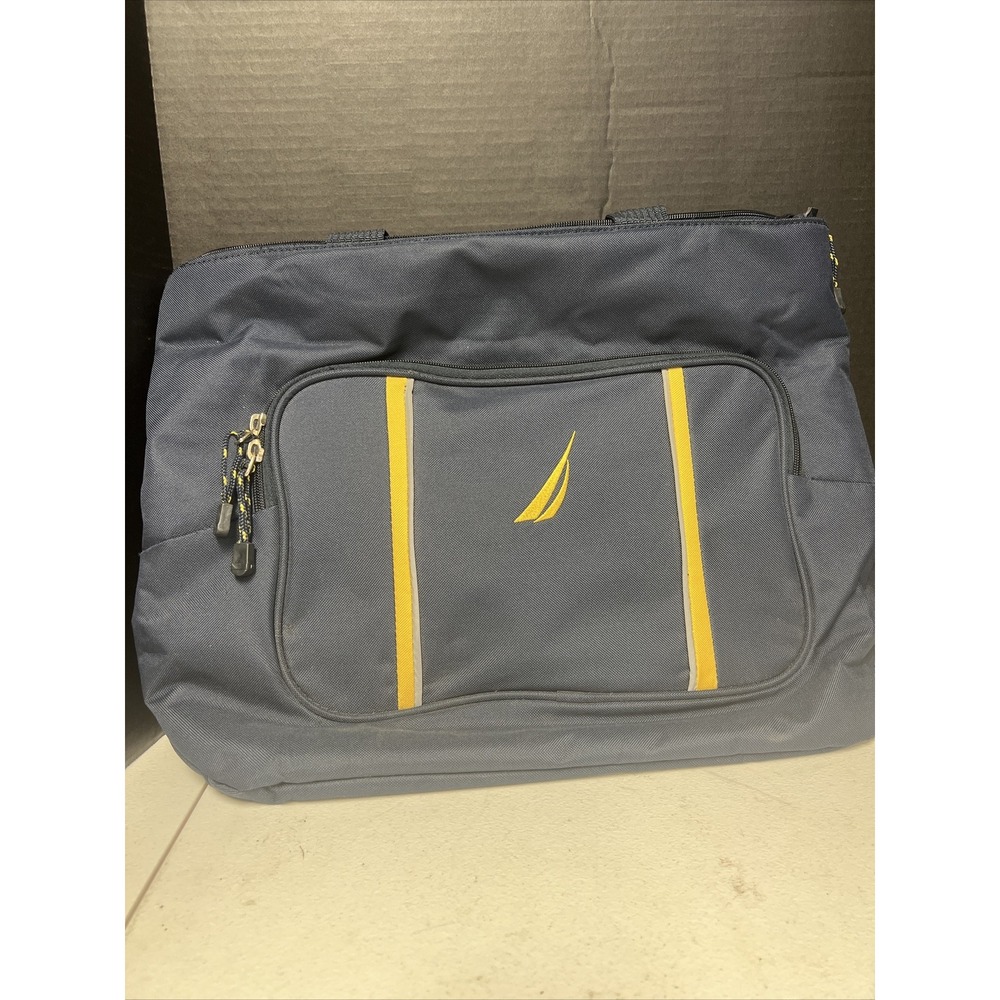 Nautica Large Canvas Tote Navy Blue 18" X 14"